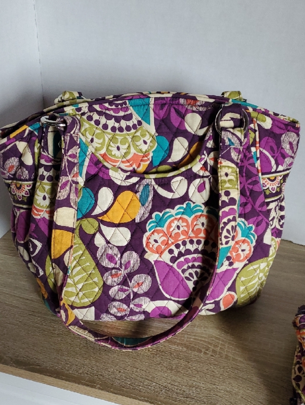 Vera Bradley Plum Crazy Floral Quilted Tote with Coordinating Pouches - Picture 2 of 10